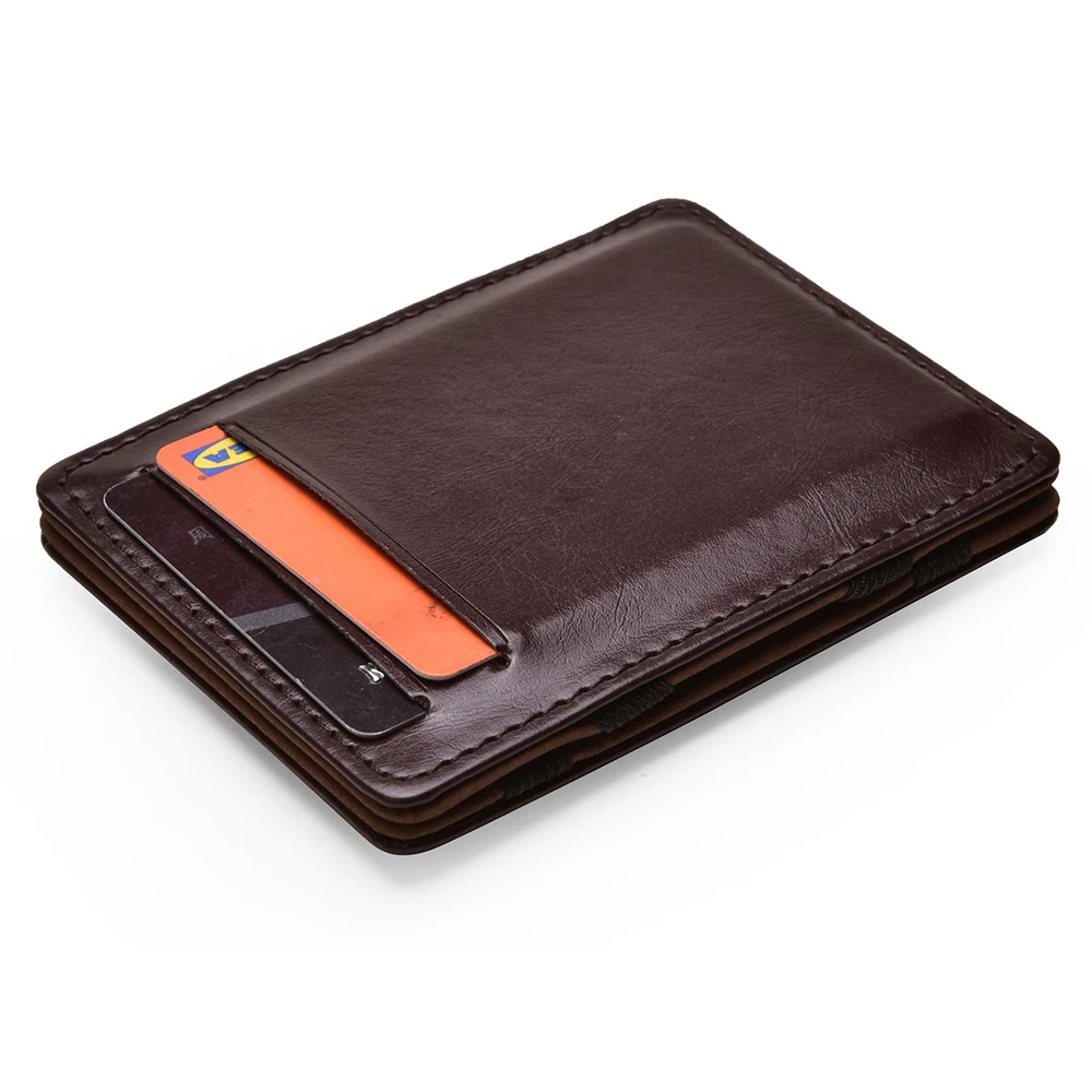 

2022 new PU Leather Wallets Fashion Men Money Clips Card Purse Thin Cash Holder Business Card Organizer Bank Card Case