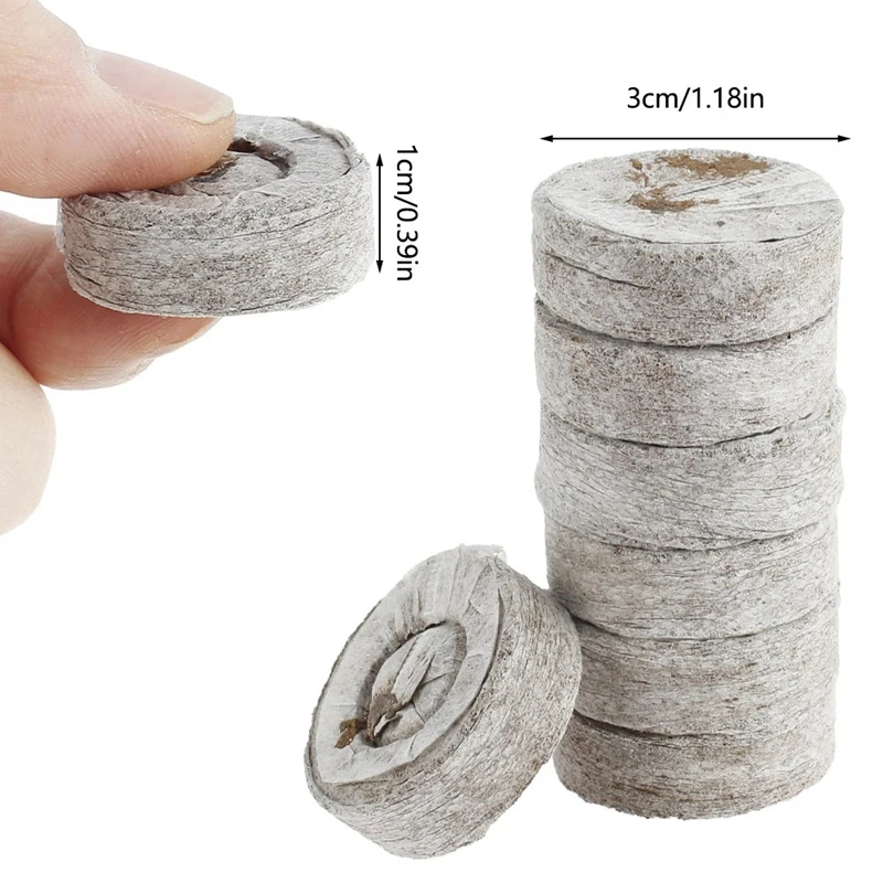 

100 Pcs Nutrient Block Seeds Nursery Pots Peat Pellets Nutrient Blocks Plugs Starter Seedling Tray Garden Tools