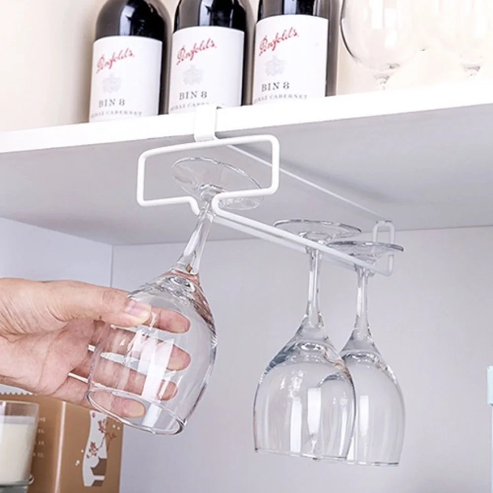 

Multifunctional Metal Wine Glass Holder Practical Hanging Hanger Storage Organizer Stand for Bar Kitchen Cabinet