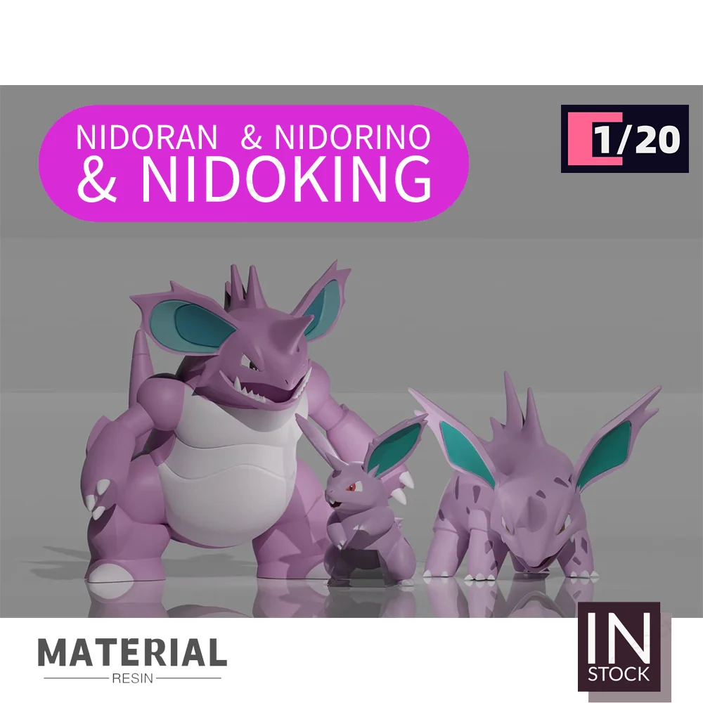 

[IN STOCK] 1/20 Scale World Figure [RX STUDIO] - Nidoran♂ & Nidorino & Nidoking Collection Gift TOYS