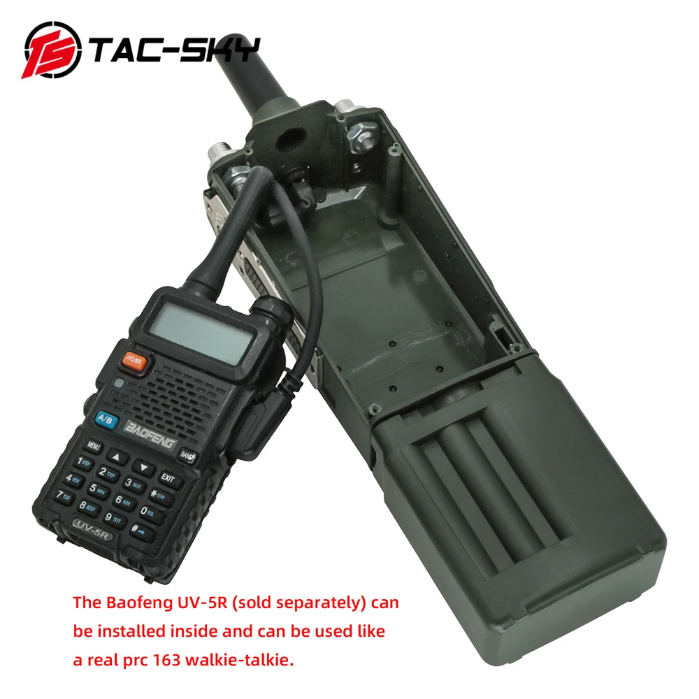 TS TAC-SKY AN/PRC 163 Tactical Military Radio Walkie Talkie Model Non-Functional Walkie Talkie Model for Baofeng UV5R