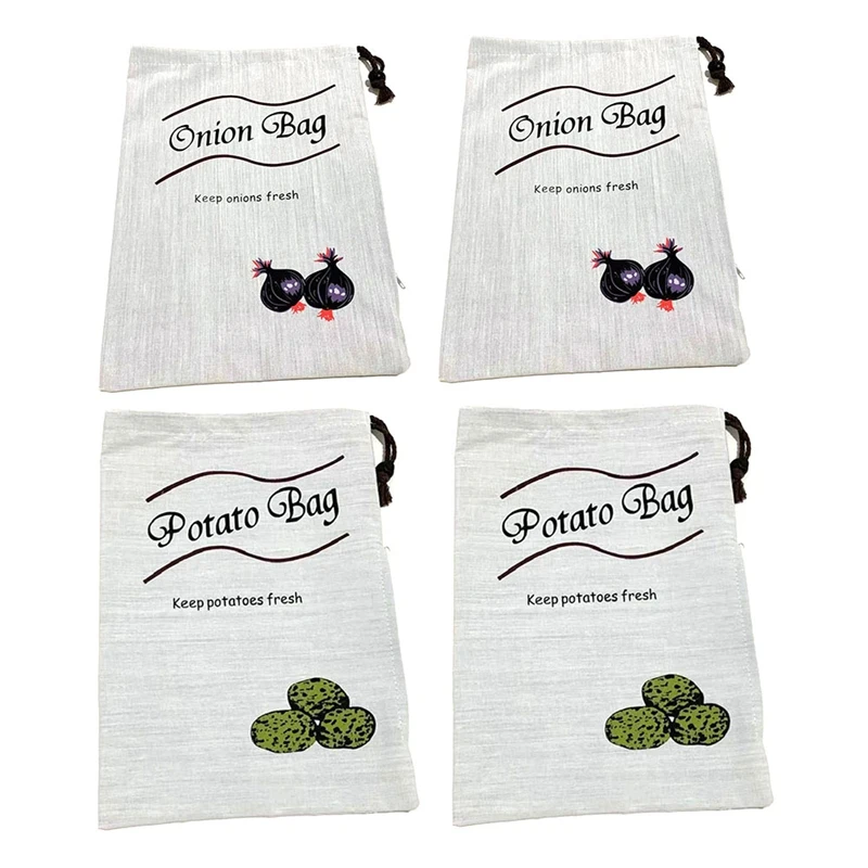

4 шт., пакеты для хранения картофеля и лука, 35 х26 см