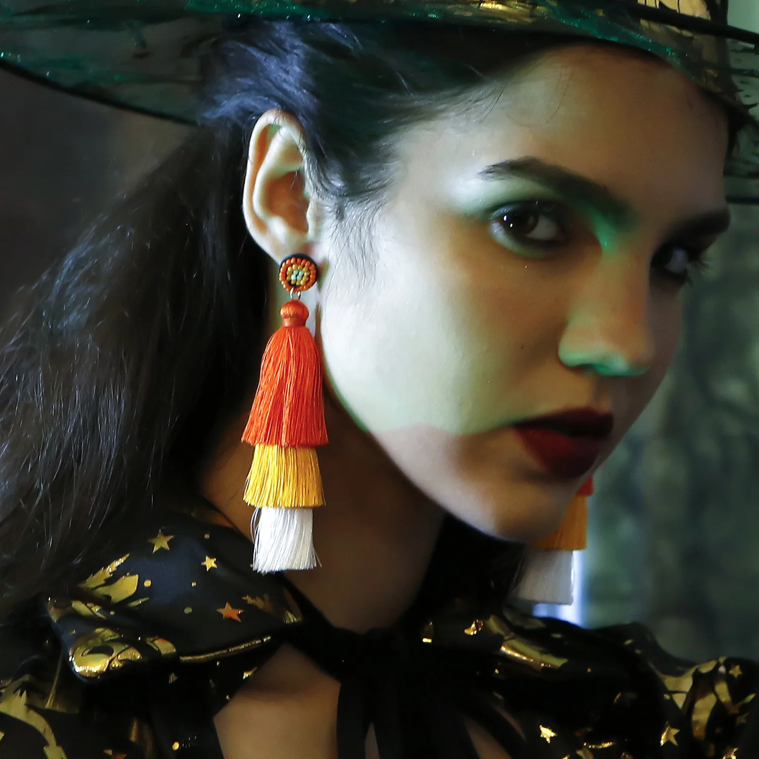 

Dopamine Colorful Premium Light Long Tassel Earrings Handmade DIY Weave Autumn Harvest Season Earrings for Women