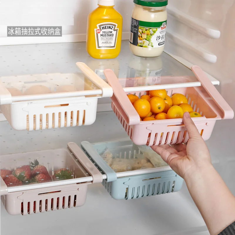 

*Hanging Kitchen Organizer Refrigerator Egg Fruit Storage Box Drawer Baskets Kitchen Accessories Fridge Organizer Shelf