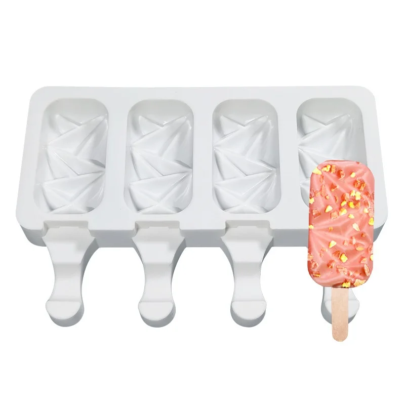 

3D DIY Silicone Ice Cream Mold Handmade Environmental Protection Popsicle Mold Mousse Dessert Frozen Juice Ice Cube Tray