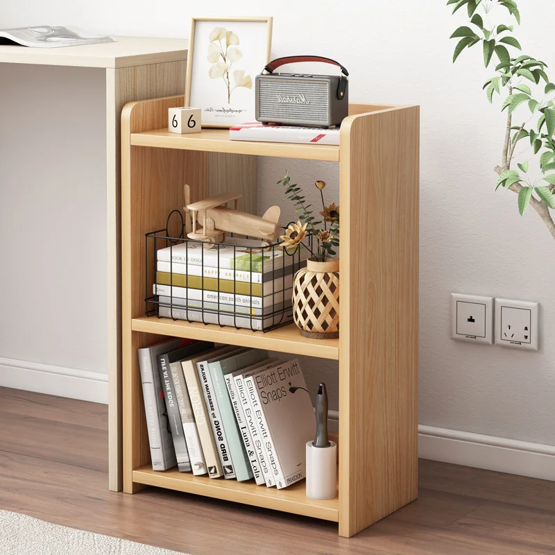 

1 Pcs Small Bookshelf Movable Under Desk Storage Shelf With Wheel Simple Floor Bookcase Rack Cabinet White