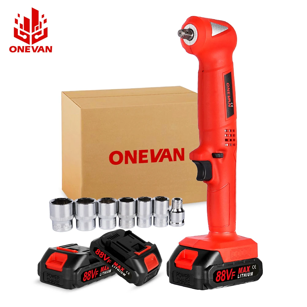 

ONEVAN 280N.m 1200W Cordless Electric Ratchet Wrench 3/8" Electirc Wrench Repair Tool Right Angle Wrench For Makita 18v Battery