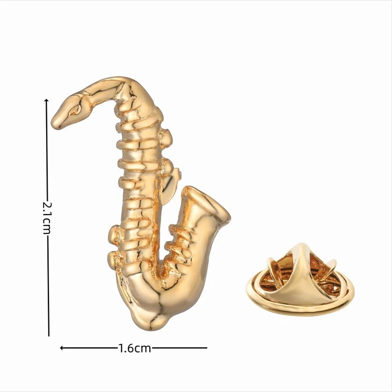Брошь в виде саксофона из меди для музыкального оборудования модная мужская