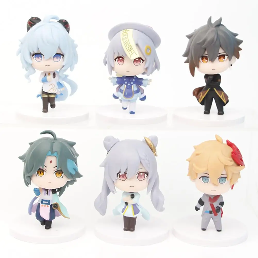 

6pcs Genshin Figure Model Ornament Keqing Qiqi Xiao Ganyu Tartaglia Model PVC Action Model Toys Collection Dolls For Gifts