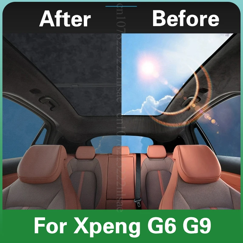 Фото Для Xpeng G6 G9 2024 2025 2026 Автомобильный зажим Солнцезащитные козырьки Стеклянная крыша Солнцезащитный козырек Передний задний люк Мансардный свет Солнцезащитный козырек Аксессуары для штор №1
