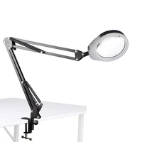 magnifying lamp with clamp 10x magnifying light hands free lighted magnifier desk lamp with long swing arm lighted magnifying