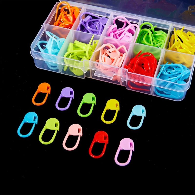 

Mix Color Plastic Knitting Tools Locking Stitch Markers Ring Crochet Latch Knitting Tools Needles Clip Hook Set DIY Craft Sewing