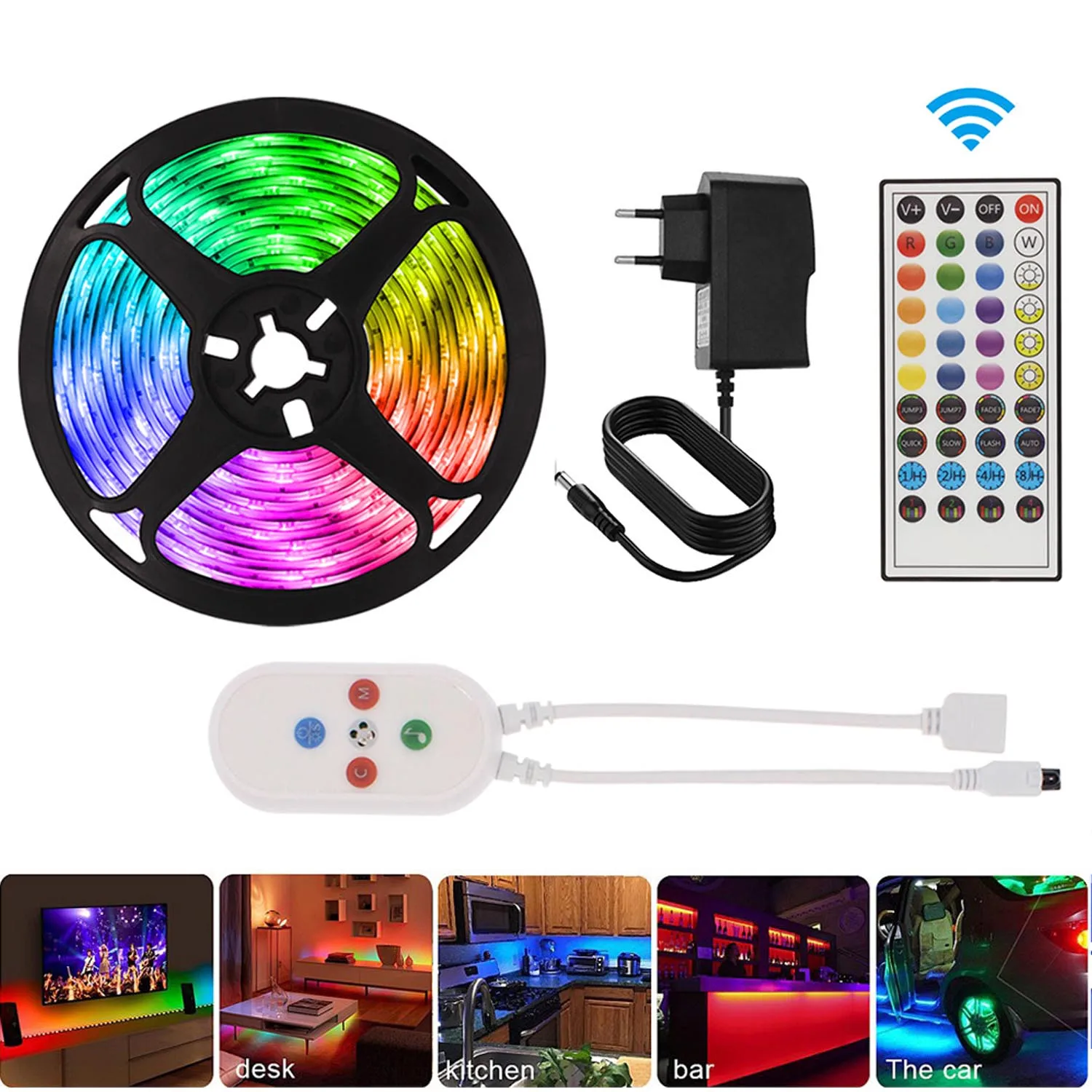 

Светодиодная ленсветильник RGB 5050 с дистанционным управлением и голосовым управлением, 30 м