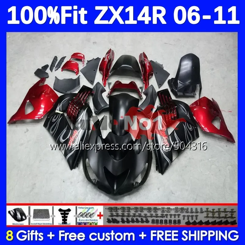 

OEM для KAWASAKI NINJA ZX 14R ZX-14R 78MC.52 ZX14R 06 07 08 09 10 11 ZZR1400 2006 2007 2008 2009 2010 2011 обтекатель Красного пламени
