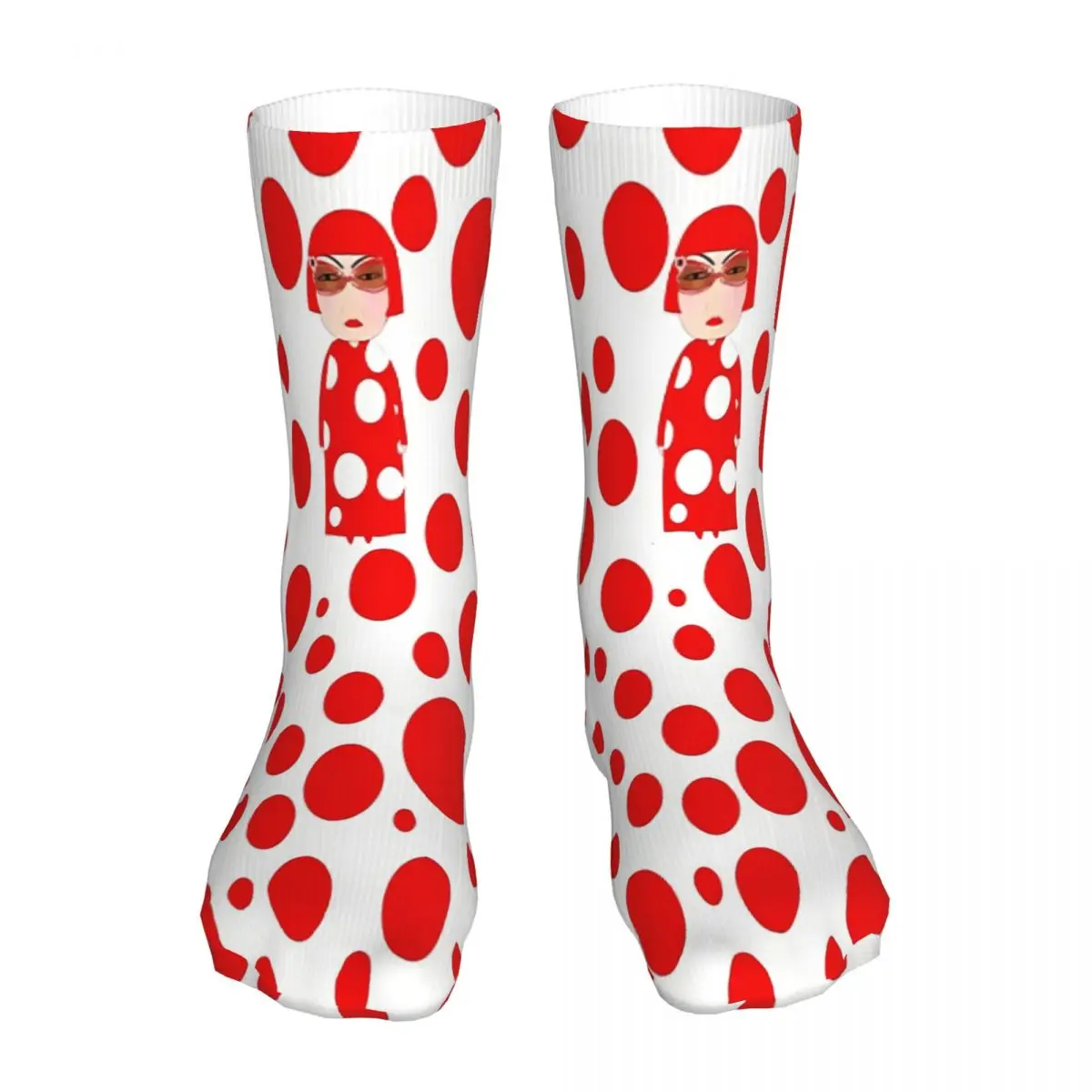 

Red Dots Yayoi Kusama Inspired Items Sock Socks Men Women Polyester Stockings Customizable Funny