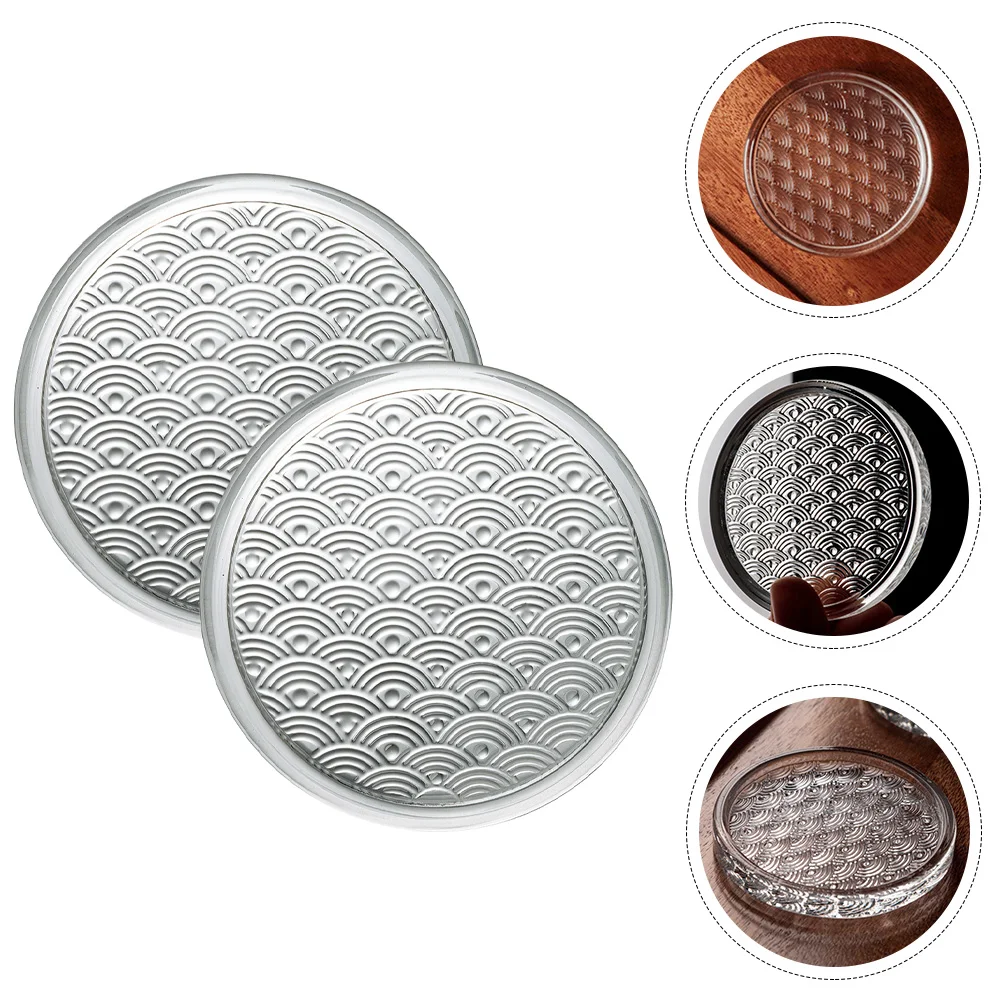 

2pcs Decorative Tabletop Modern Cup Coaster Insulated Cup Pads Dining Table Cup Mats Drinking Coasters