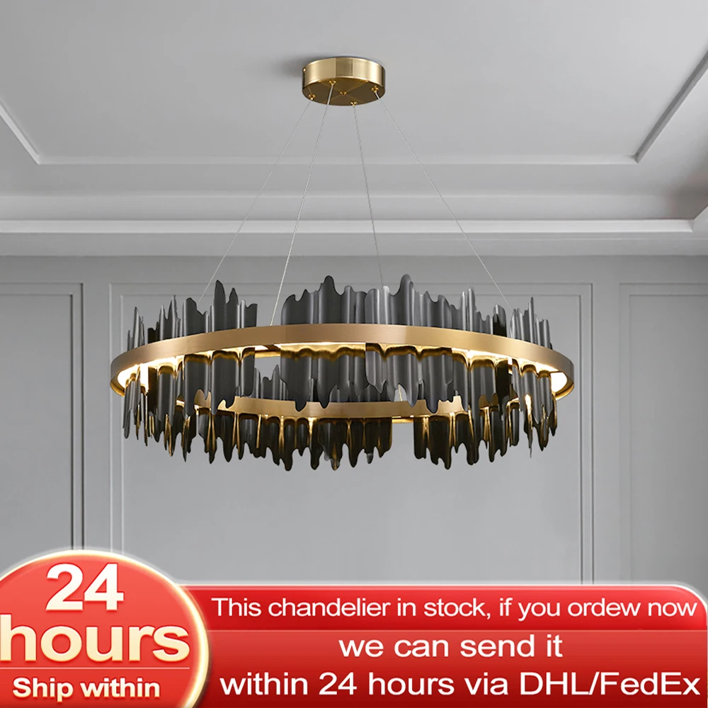 Современная креативная круглая светодиодная люстра с дистанционным управлением