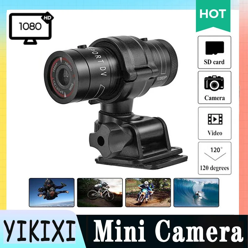 

Мини-камера F9 Full HD 1080p для горного велосипеда, мотоцикла, шлема, Спортивная экшн-камера, видеорегистратор, Аксессуары для мотоцикла