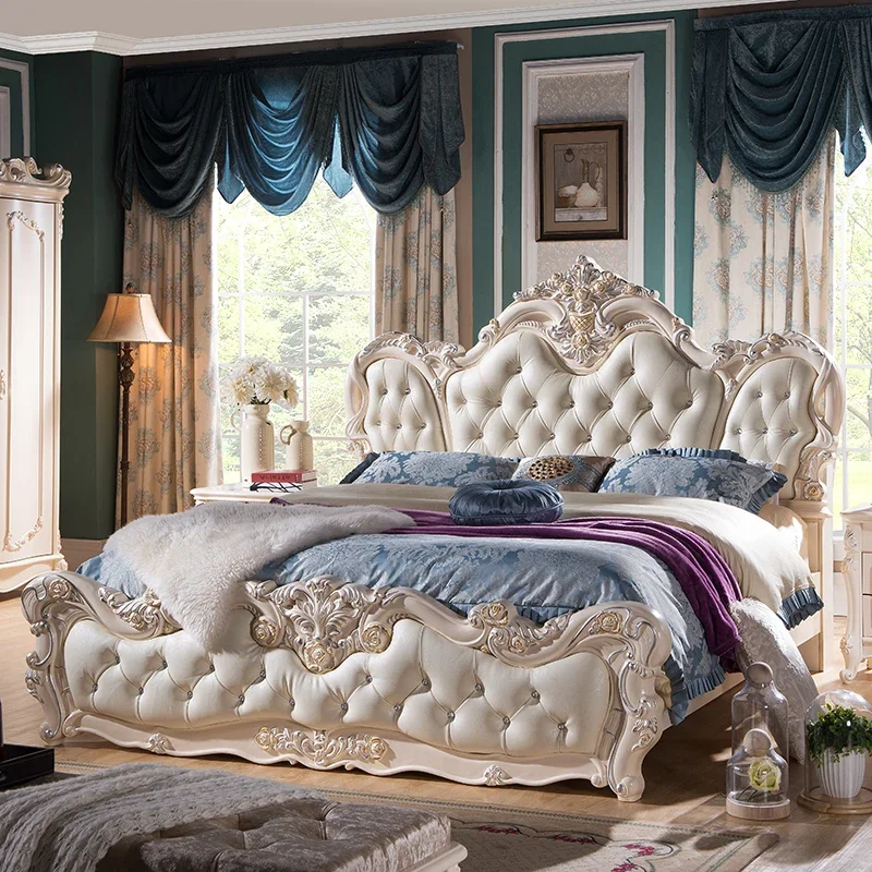 Роскошная кровать принцессы в европейском стиле современные ящики элегантная