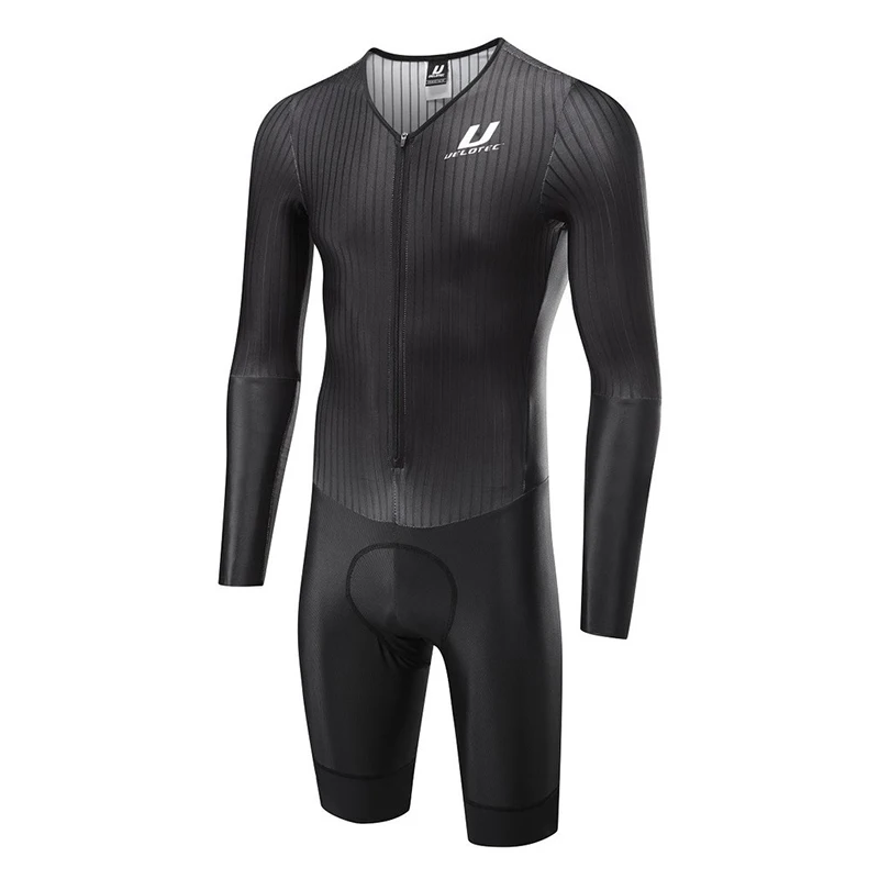 

VELOTEC Pro Team Uniform Jumpsuit Men's Bodysuit Cycling Triathlon Ciclismo Cycling Wear Top Use Stripes to Card the Fabric