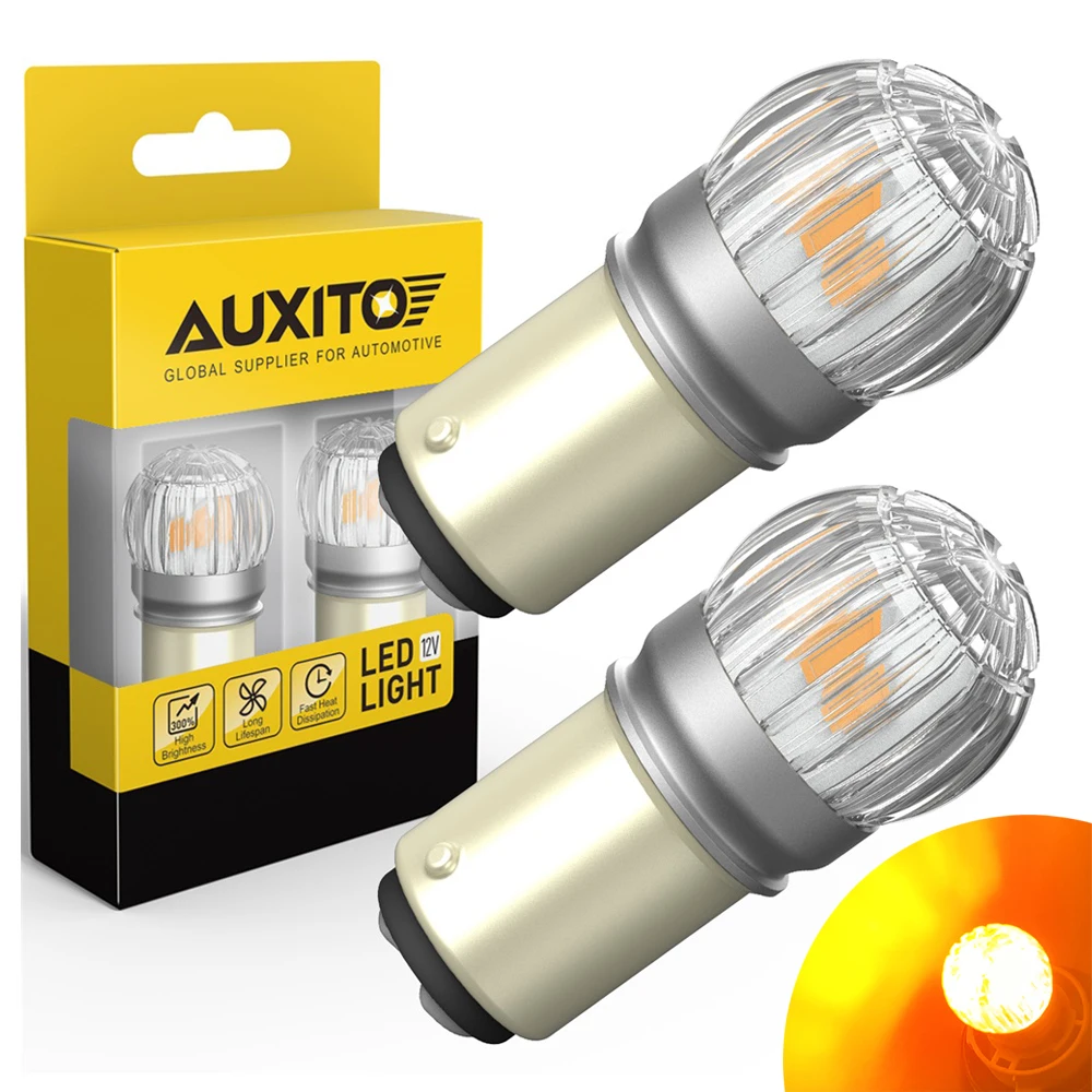 

AUXITO 2Pcs 1157 BAY15D P21/5W LED Bulb Amber 1156 P21W BA15S 7506 LED Car Lights Red White Brake Lights Tail Reverse Lamp DRL