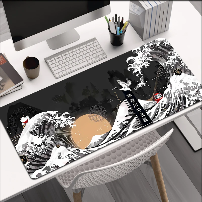 

Computer Art Mouse Pad Japan The Great Wave Of Kanagawa Large Gaming Mousepad Gamer XL Rubber Otaku Keyboard pad Laptop Desk Mat