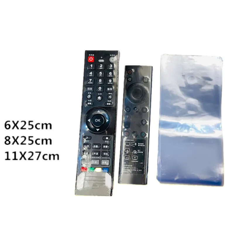 

6X25CM 8X25CM 11X27CM Air Conditioner TV Remote Control Dustproof Shrink Film Protective Cover PVC Heat Shrinkable Bag 5Pcs