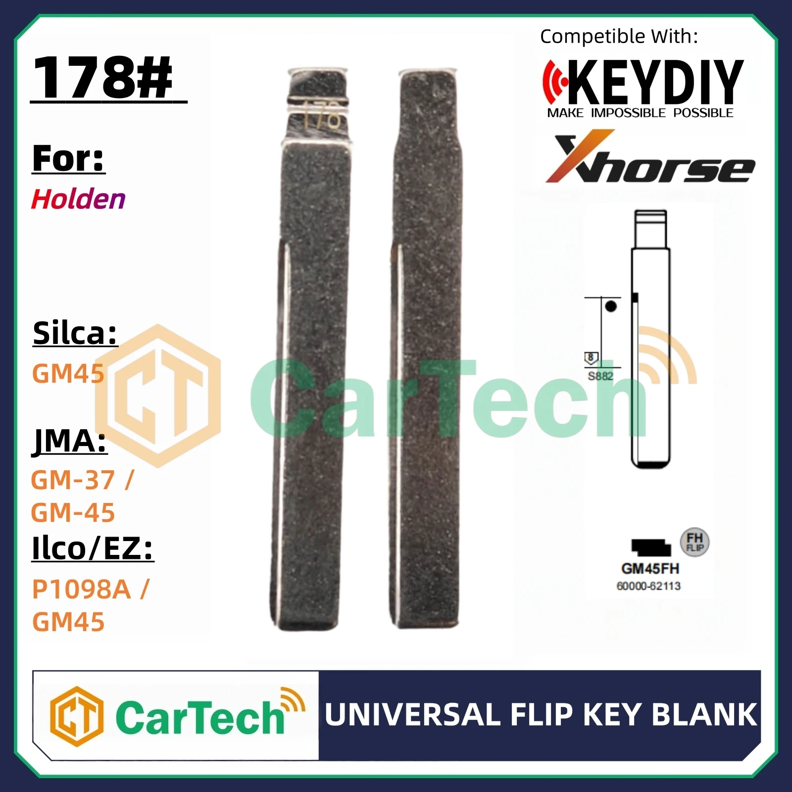Фото 01 # HU49 необрезанный флип-пустой ключ для KEYDIY KD XHORSE VVDI Универсальный пульт дистанционного управления для Audi VW Volkswagen Seat Porsche Jetta Santana №1