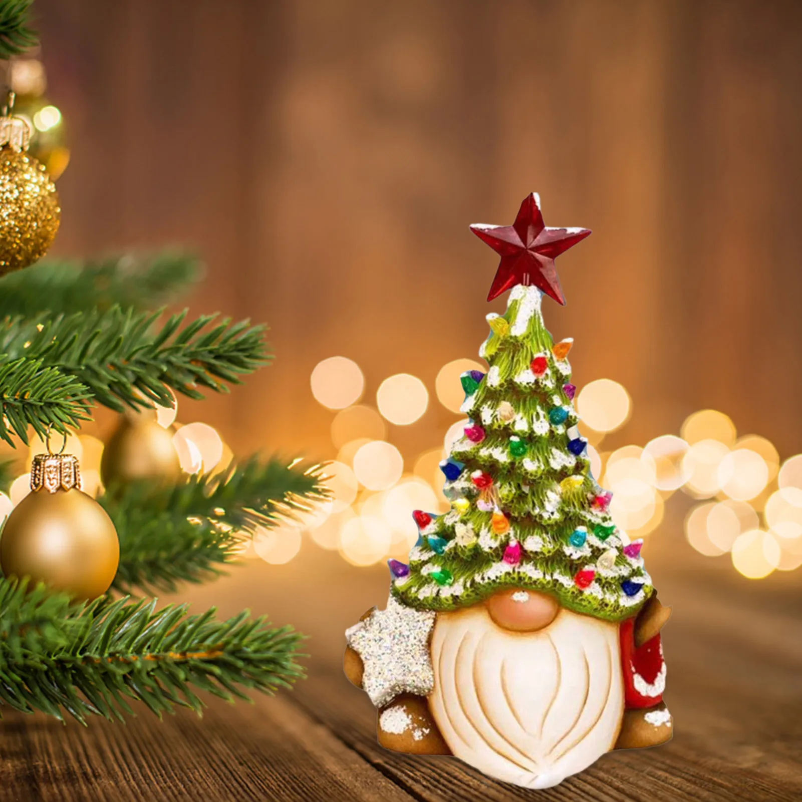

Gnome Christmas Tree Resin Christmas Tree Ornaments Handmade Dwarf Ornament Tabletop Decoration Christmas Tree Home Decor