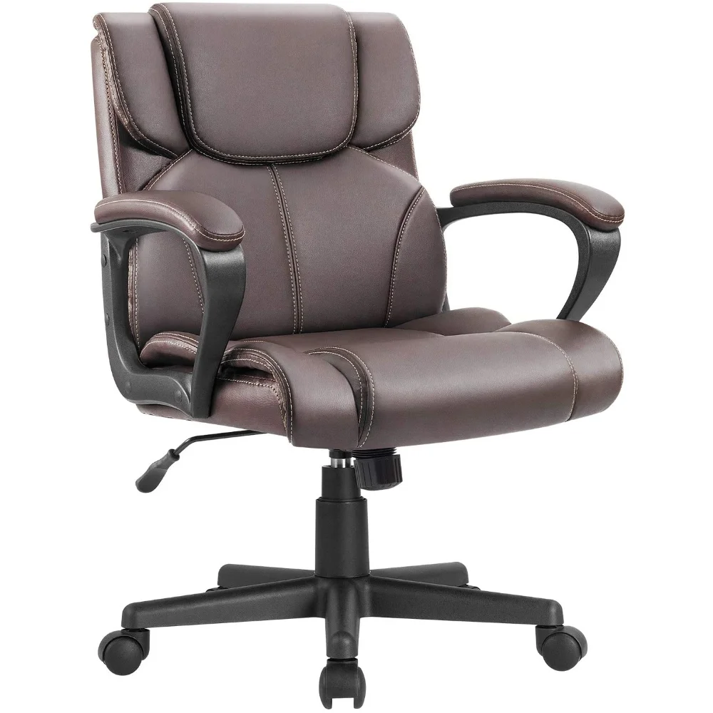 

Computer Chair Home Office Chair Lift Swivel Chair Mid-Back Faux Leather Ergonomic Executive Office Desk Chair