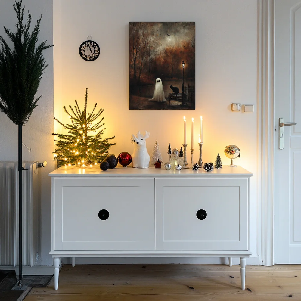 1 шт. импс на Хэллоуин кот призрак современный холст водонепроницаемая картина