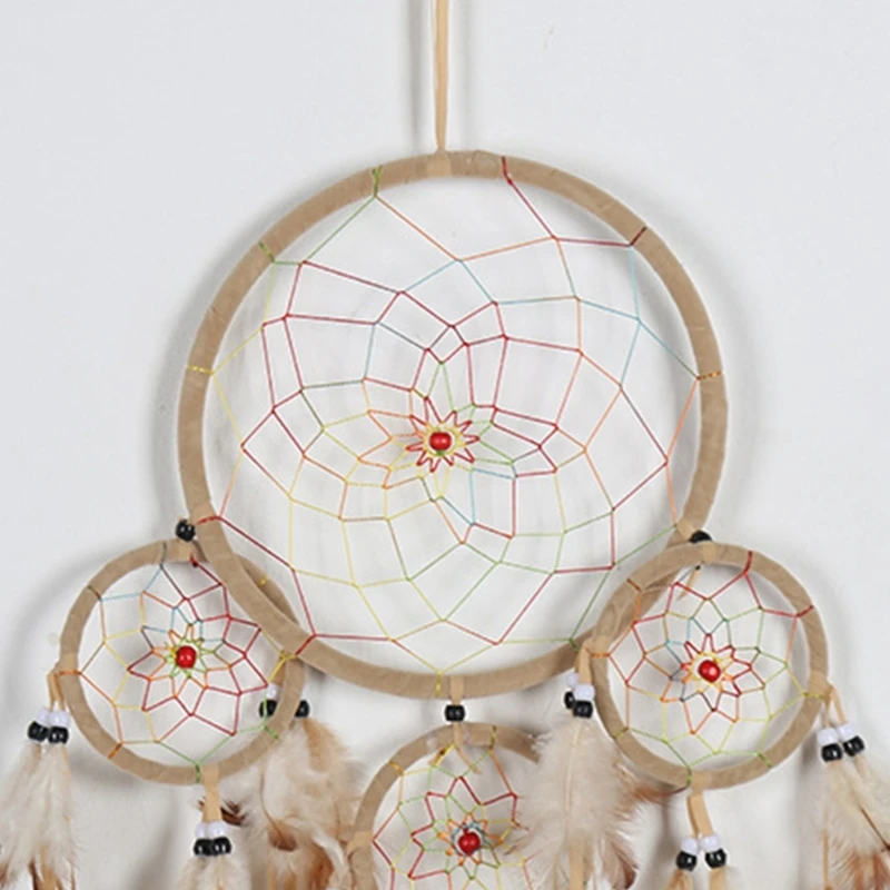 Ловец снов с украшениями из перьев для автомобильных декоров настенные гобелены