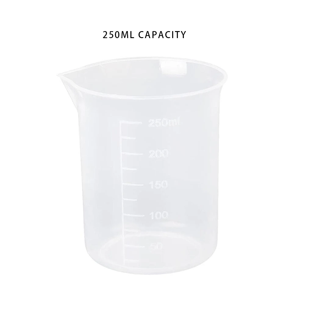 

Plastic Measuring Cup Portable Scaled 250ml Washable Transparent Sugar Water Gauge Indoor Restaurants School Laboratory Tool