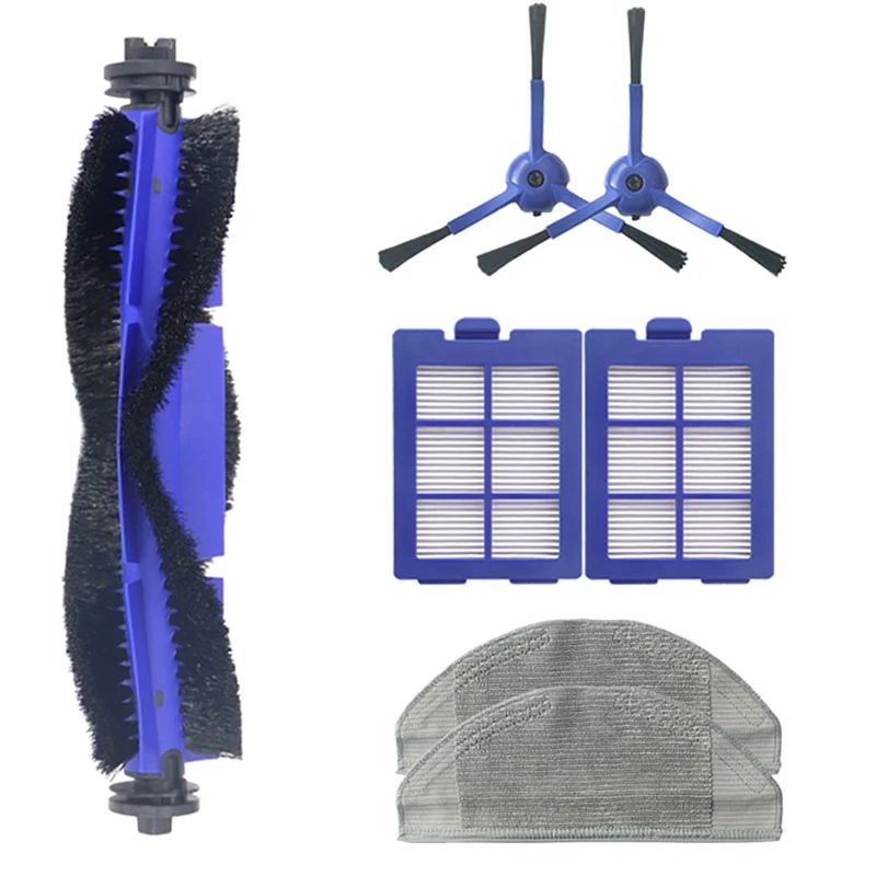 

For EUFY X8 Sweeper Accessories 1 Main Brush + 2 Side Brushes + 2 Filters + 2 Mops