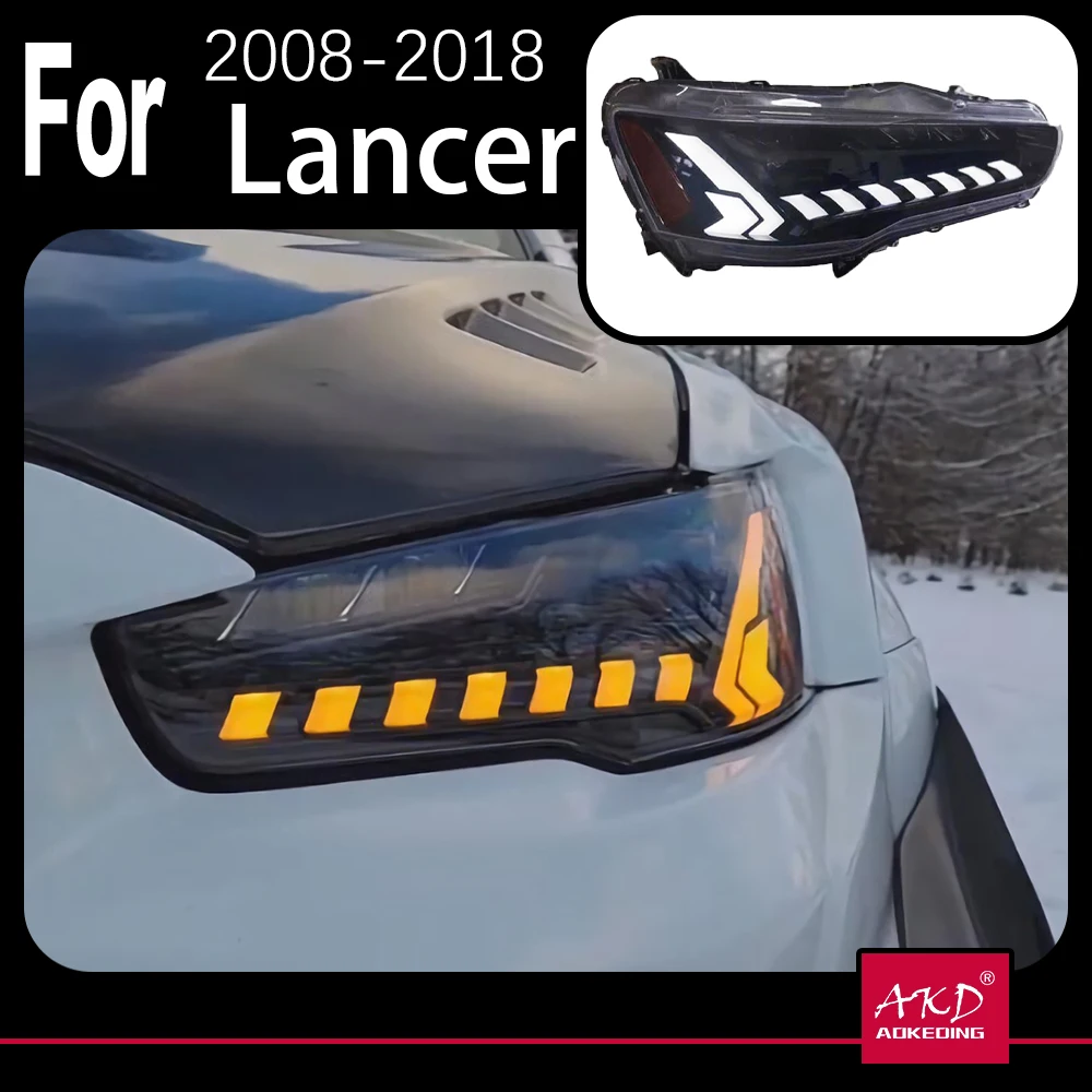 

AKD Car Model Headlights for Mitsubishi Lancer LED Headlight 2008-2019 Dynamic Signal Animation DRL Head Lamp Auto Accessories