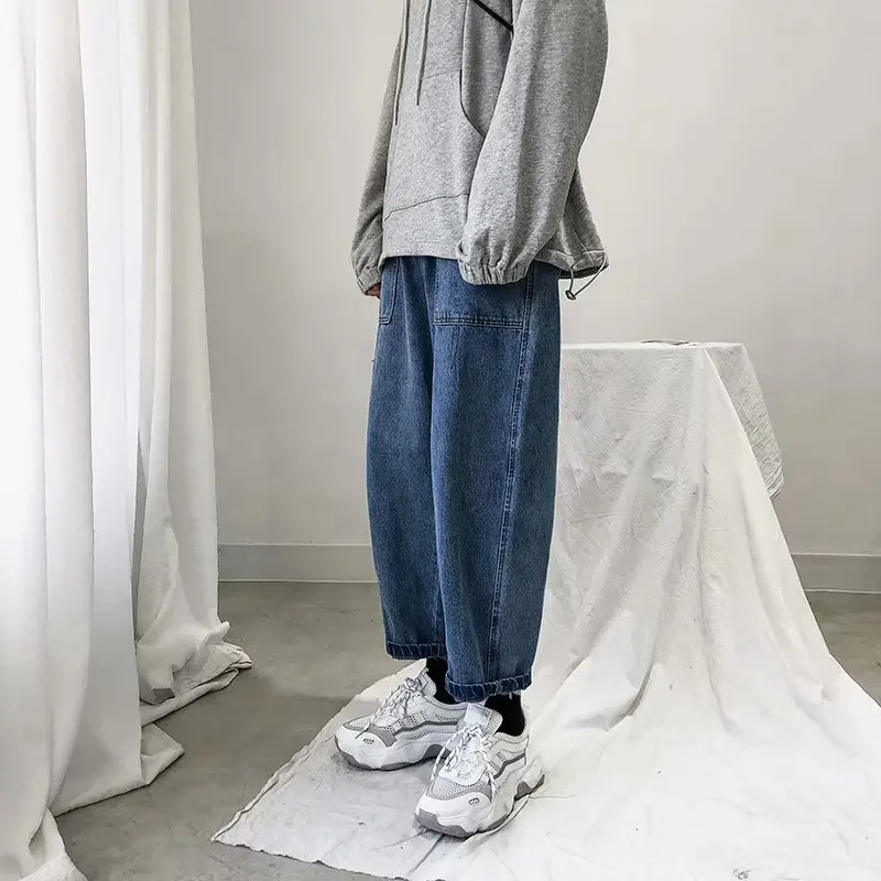 Джинсы DenimJeans мужские Брендовые прямые свободные с широкими штанинами