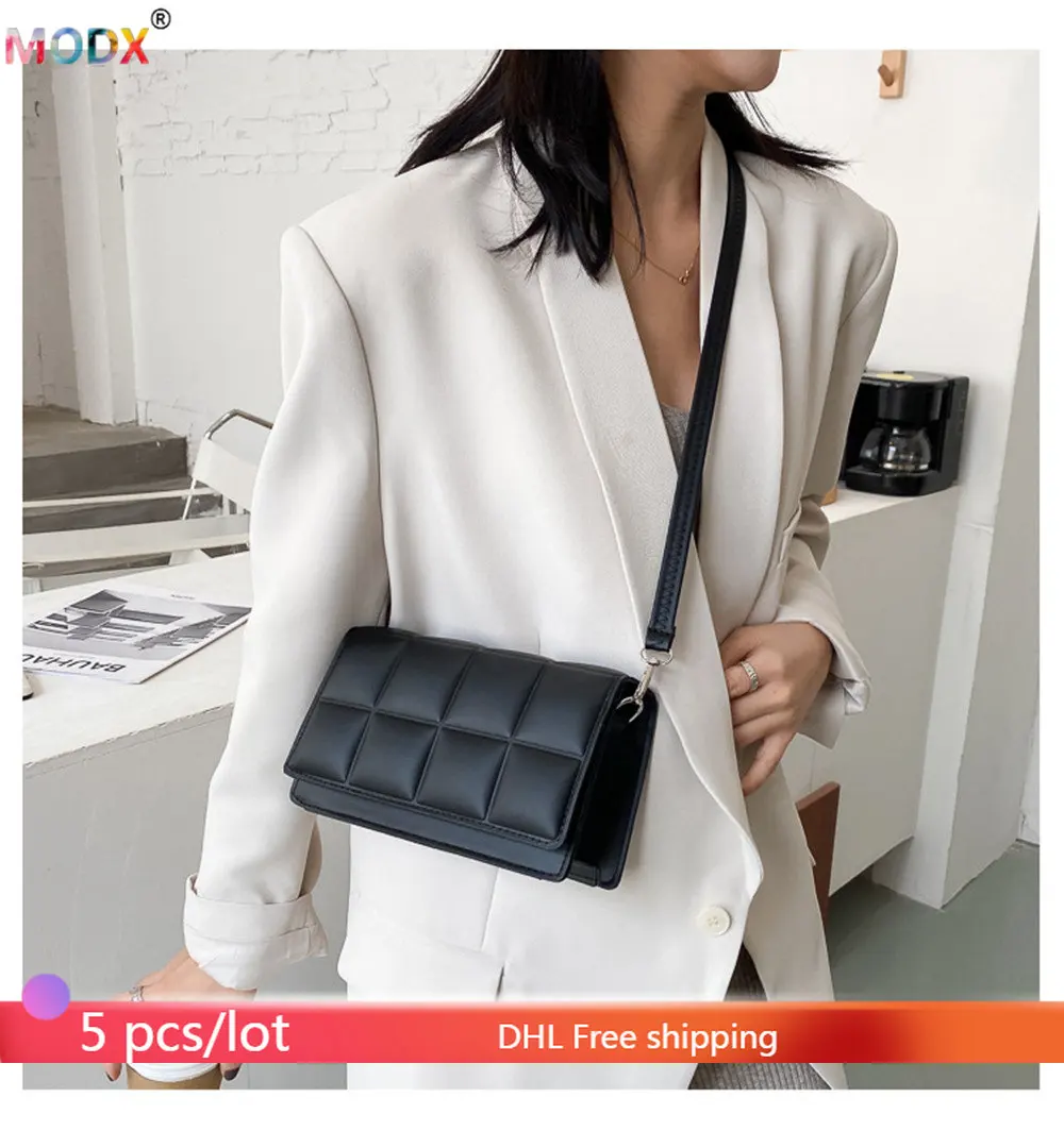 

8 PCS Wholesale Women Shoulder Bags 2022 Trendy Checkered Crossbody Package Lady Messenger Bolsos Simple Small Square Purse 8524