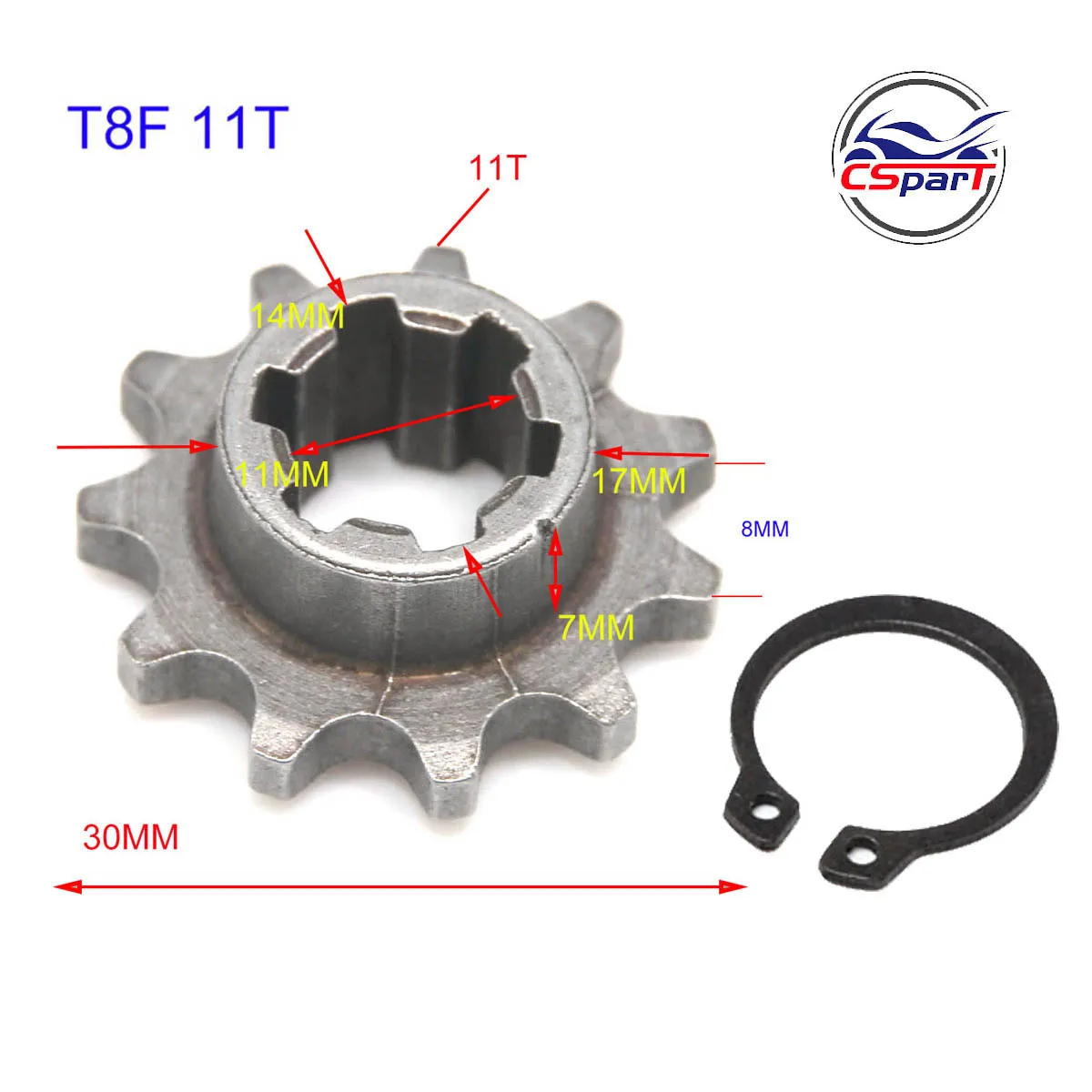 

T8F 25H 11T 13T 14T 15T 17T 19T 20T 25T Для 47cc 49cc Передняя звездочка Цепь Зубчатый мини-мото карманный велосипед Скутер