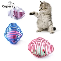 5pcsset cat spring toy pet spring mouse rainbow ball telescopic wire interactive stick cute catch game toys pet supplies