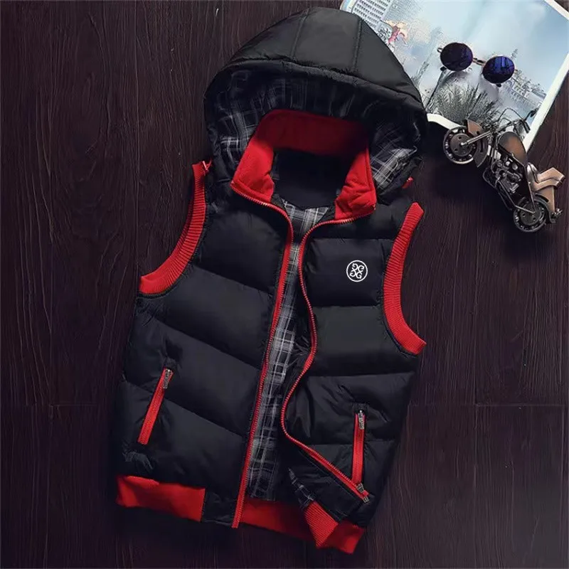 

Winter Golf Jackets Vest Men and Women Down Cotton Windproof Warm Golf Clothing Hooded Waistcoat Korea Fashion Couple Coats tops
