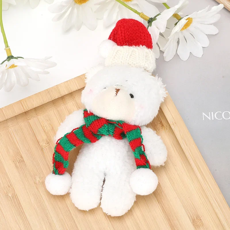 Рождественский медведь плюшевые куклы 13 см милый Мишка Тедди подвеска в виде