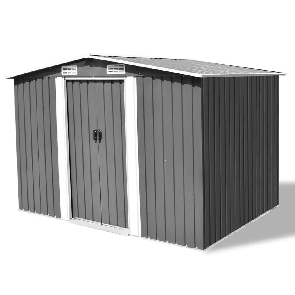 

Garden Storage Sheds, Galvanised Steel Outdoor Tool Shed, Patio Decoration, Grey 257x205x178 cm