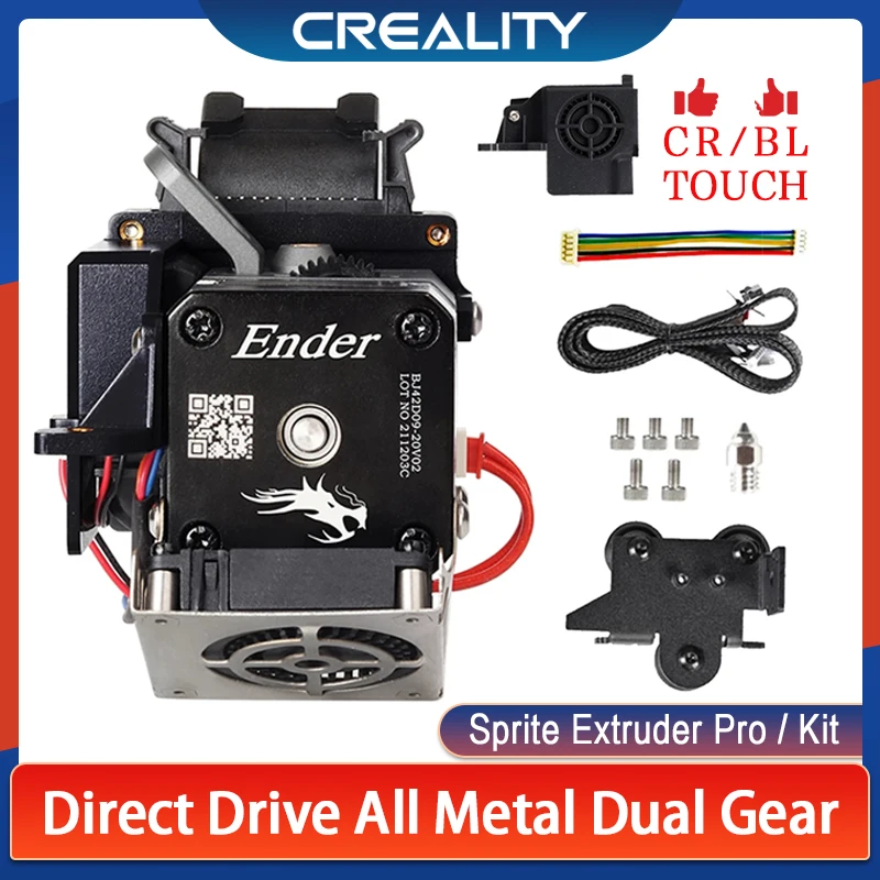 Official Creality Sprite Extruder Pro Kit Direct Drive All Metal Dual Gear 1.75MM Filament for Ender 3 V2/Ender-3 3D Printers