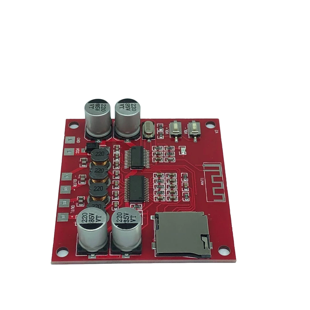 

Плата цифрового усилителя мощности Bluetooth 4,2, 2*15 Вт, стерео аудио TF карта с выходной мощностью, компоненты с большой площадью рассеивания тепл...