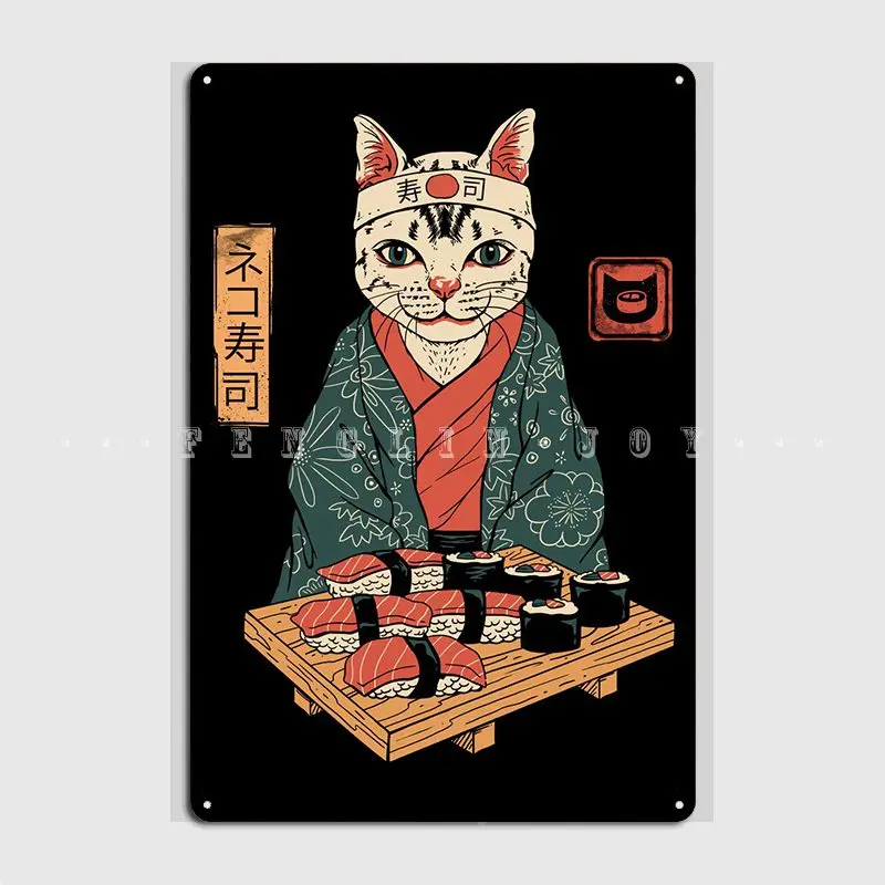 Металлический плакат Neko для суши-бара Клубная стена персонализированные