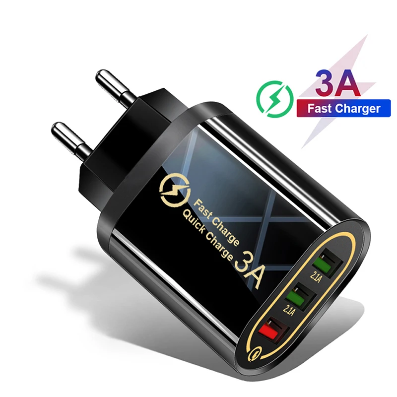 

EU US Plug Quick Charge 3.0 USB Phone Charger Mobile Phone Fast Charging Adapter for Xiaomi Mi 9 10 Pro Redmi 7 8 Note 8 Samsung