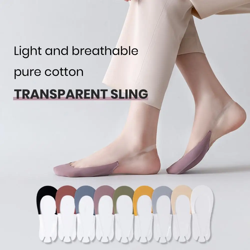 

Breathable Non-slip Half Boat Socks Low Cut Thin Elastic Cool Transparent Suspenders Half Invisible Socks Shoes Accessories