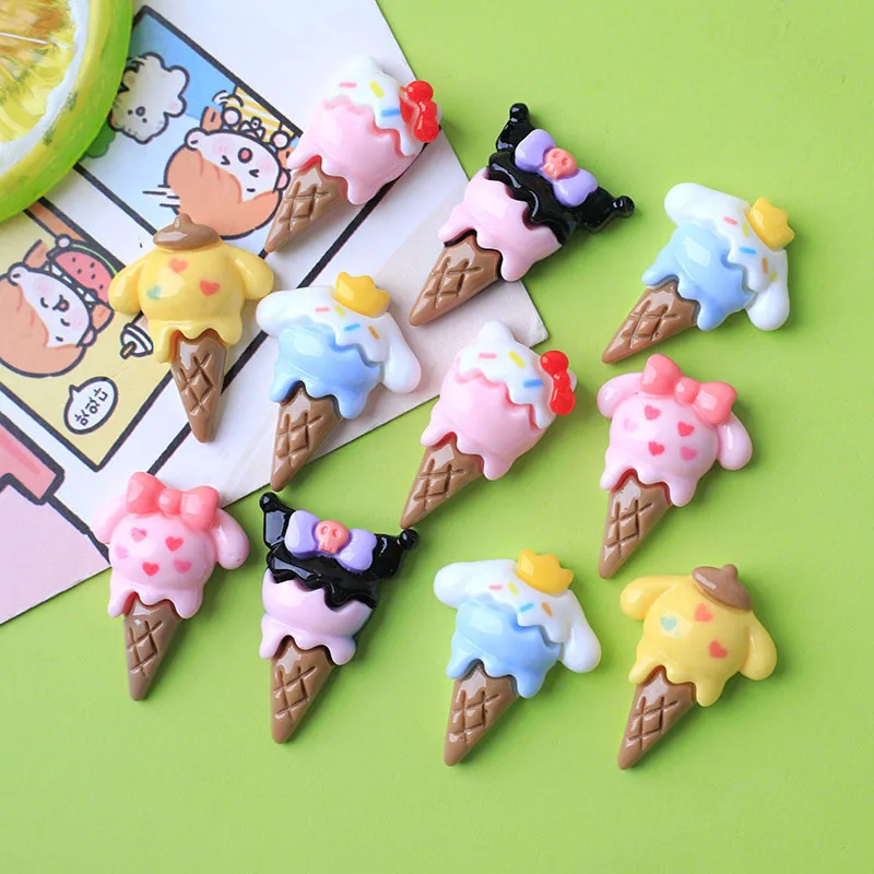 10 шт. новая милая яркая поверхность мультяшное животное мороженое смола альбом