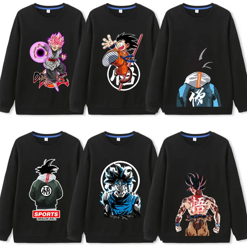 

Dragon Ball Wukong animation cartoon trendy round neck bottoming clothes teenagers primary and middle school students jacket