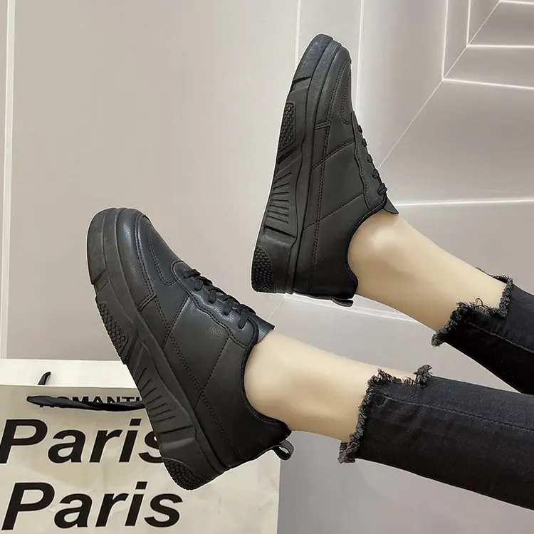 2023 spring new single shoes women's shoes round toe rubber flat sole single shoes